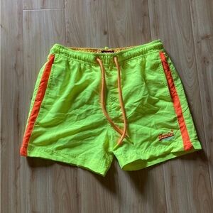 Superdry Bright Lime and Orange Swim Trunks